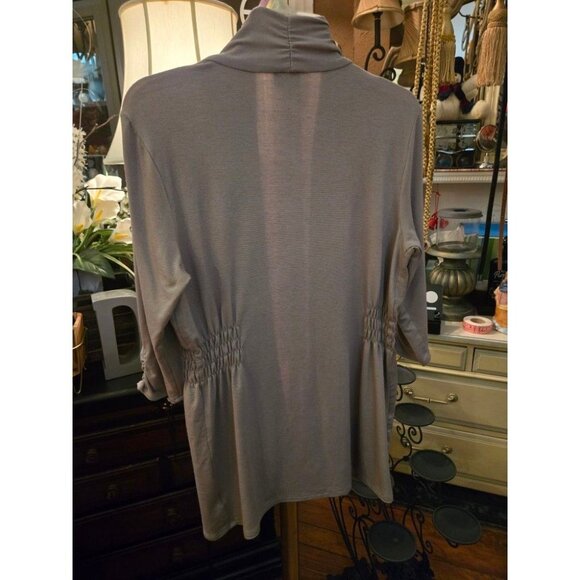 WT # 1074 Women's Worthington Large Beige Cardigan 3/4 Sleeves - Picture 5 of 5